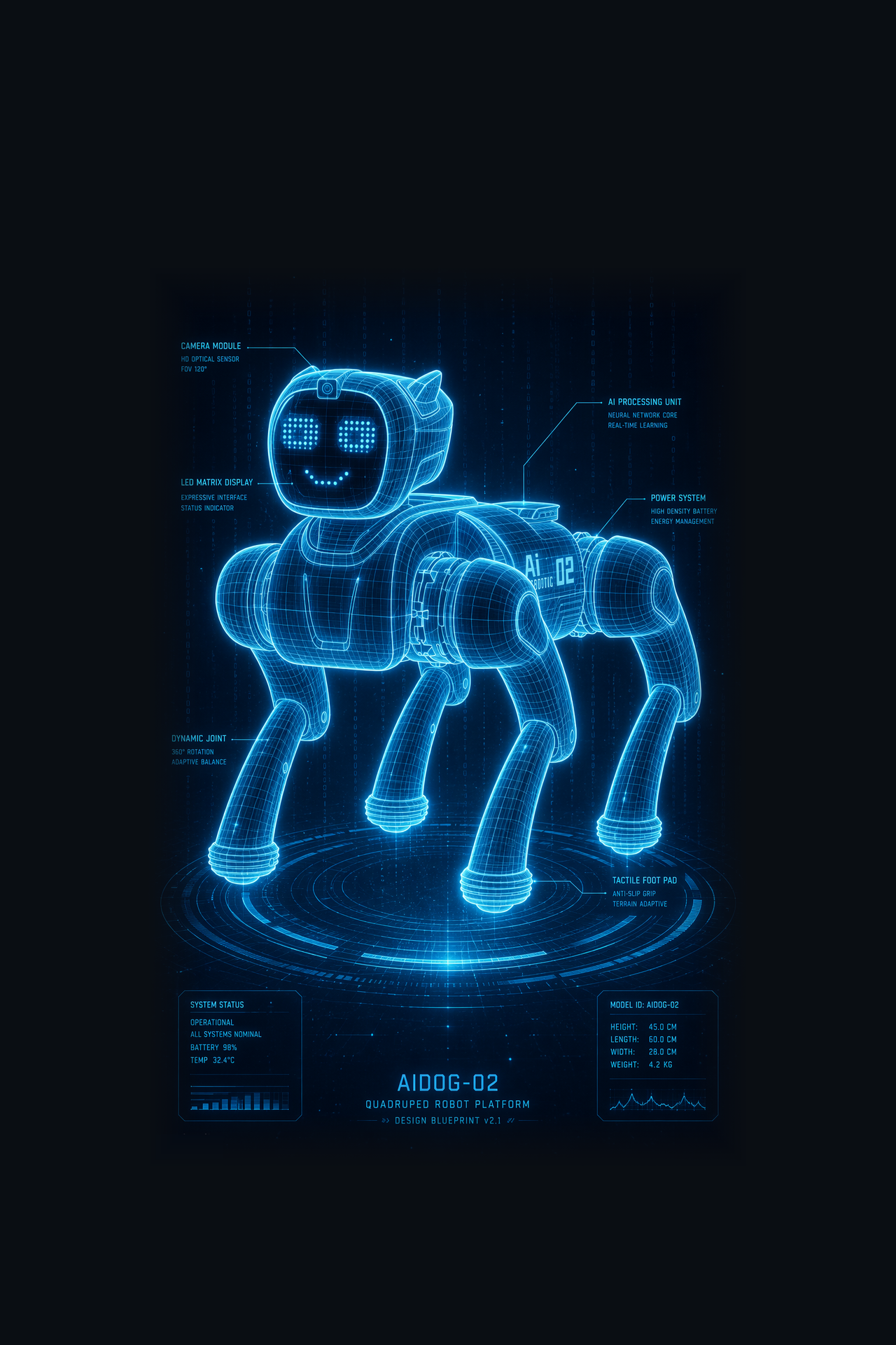 AI 机器狗全息投影